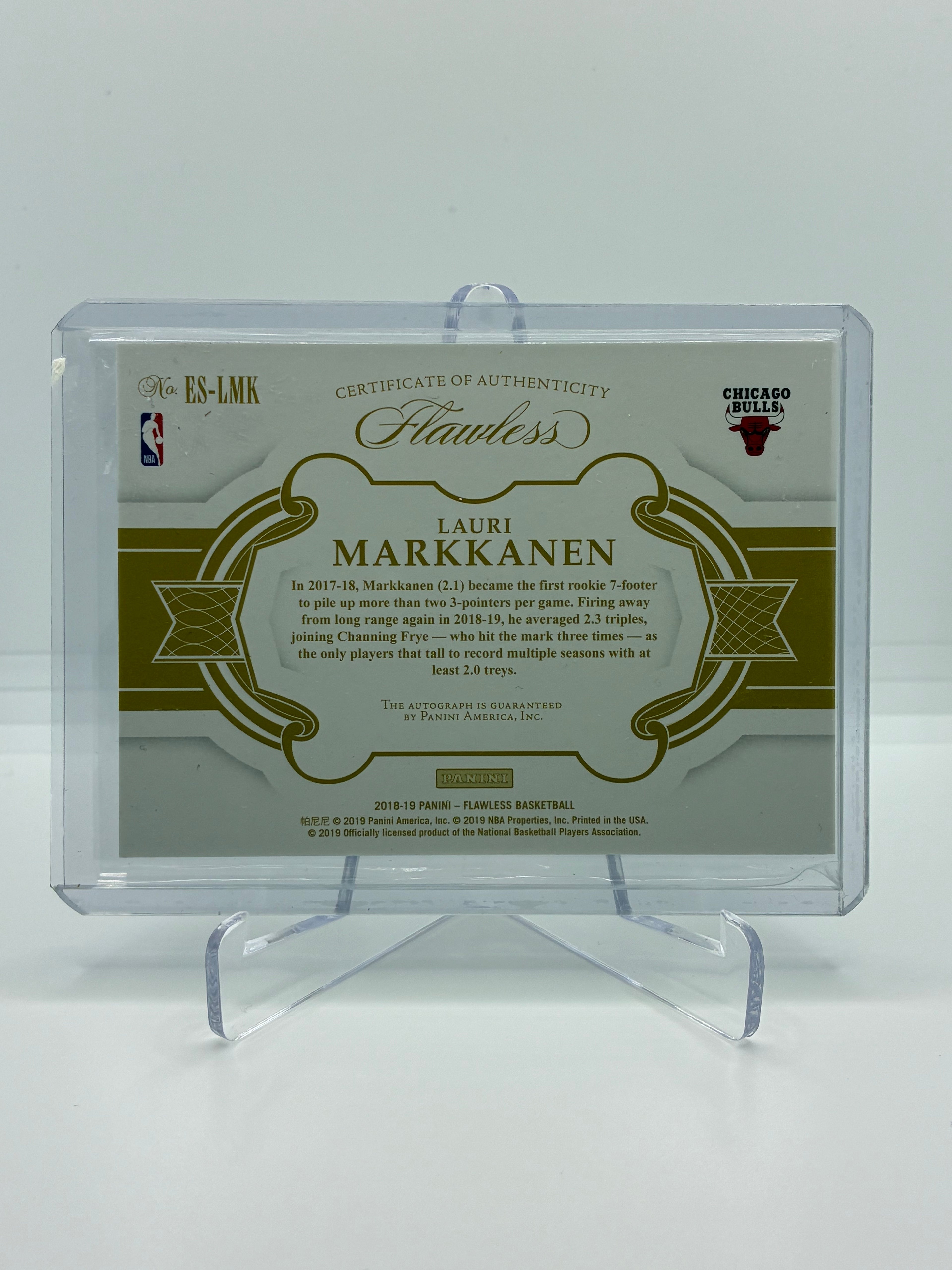 Lauri Markkanen Signed NBA Card | Panini Flawless Excellence